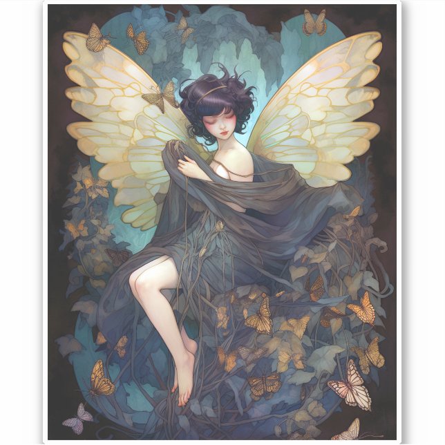 Adesivo Fairy Girl Fantasy Art (Frente)