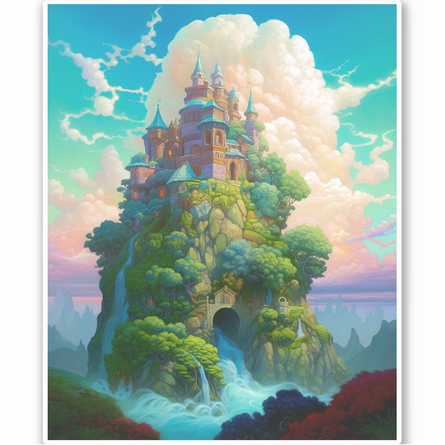 Adesivo Fairy Tale Castle Fantasy Art (Frente)