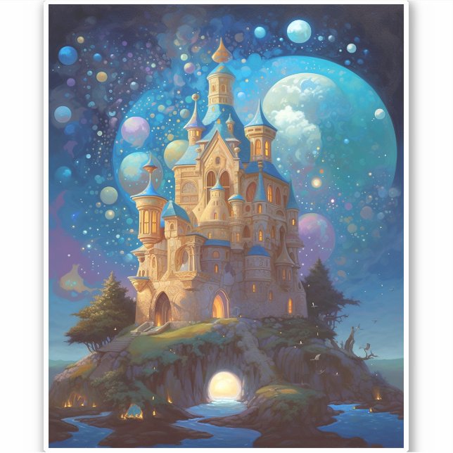 Adesivo Fairy Tale Castle Fantasy Art (Frente)