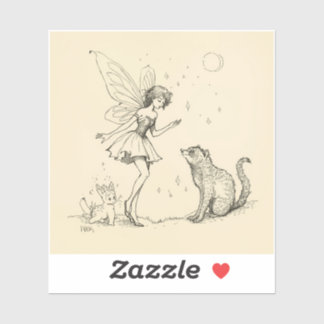 Adesivo Fairy Tale–Themed Black and White Painting Images 