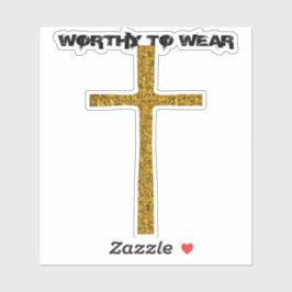 Adesivo Faith Cross Dourado - Digno De Vestir