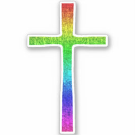Adesivo Faith Cross Rainbow