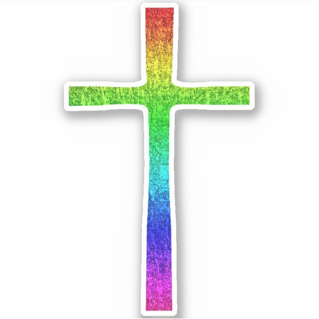 Adesivo Faith Cross Rainbow (Frente)