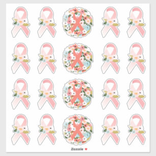 Adesivo Faith Hope - Fita de câncer de mama e Florais