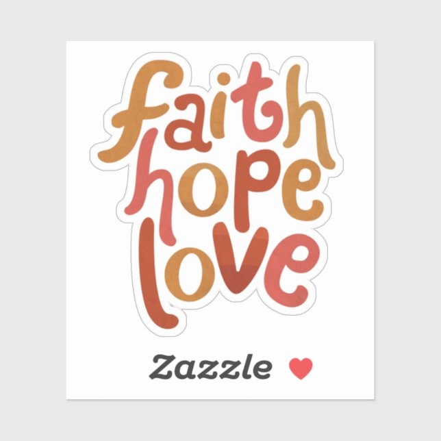 Adesivo Faith Hope Love (Folha)