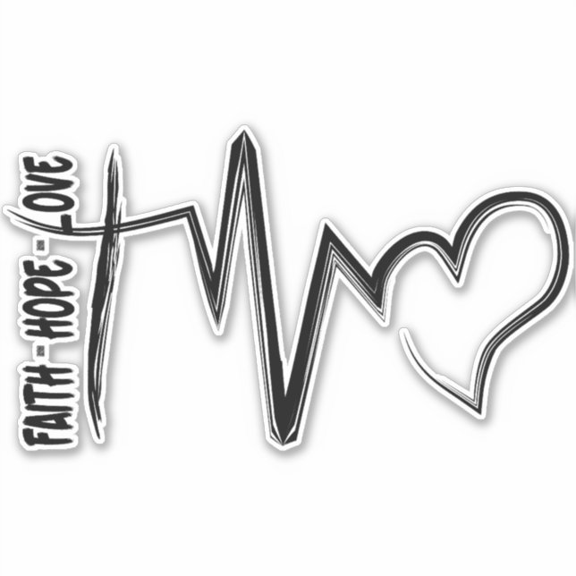 Adesivo Faith Hope Love Christian (Frente)