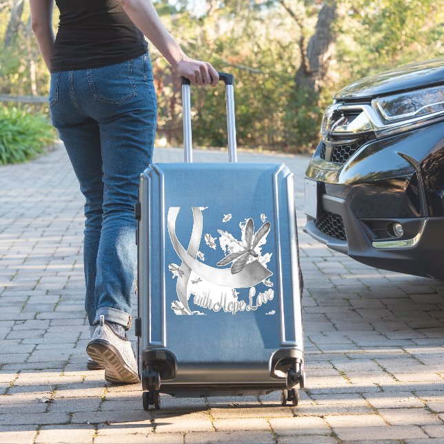 Adesivo Faith Hope Love Melanoma Sensibilização Dragonfly (Mala Insitu)