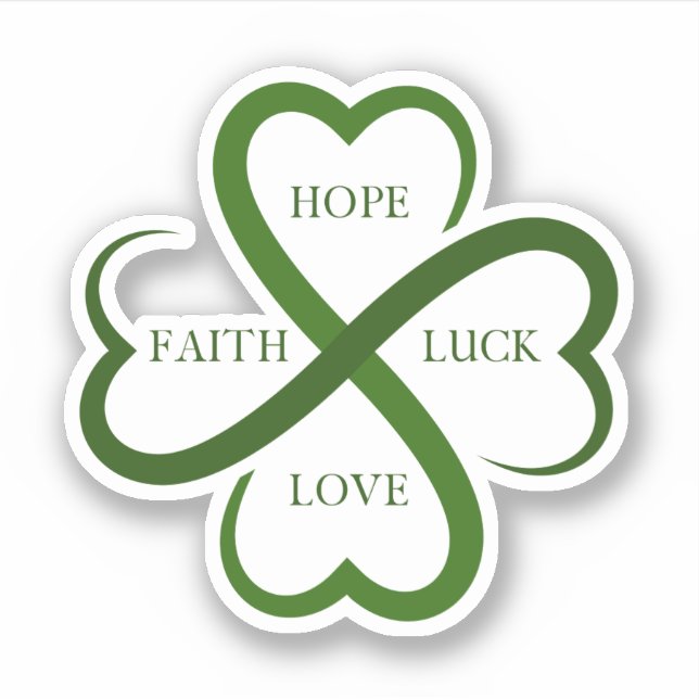 Adesivo Faith, Hope, Luck, Love      (Frente)