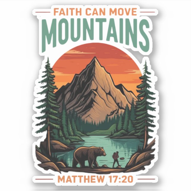Adesivo Faith Mover Montanhas Adventure Christian (Frente)