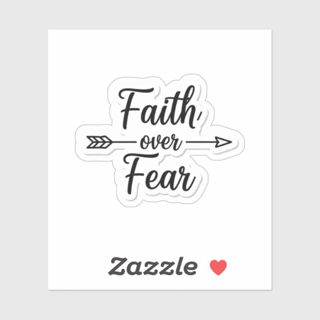 Adesivo Faith Over Fear Inspirational Quote (Folha)