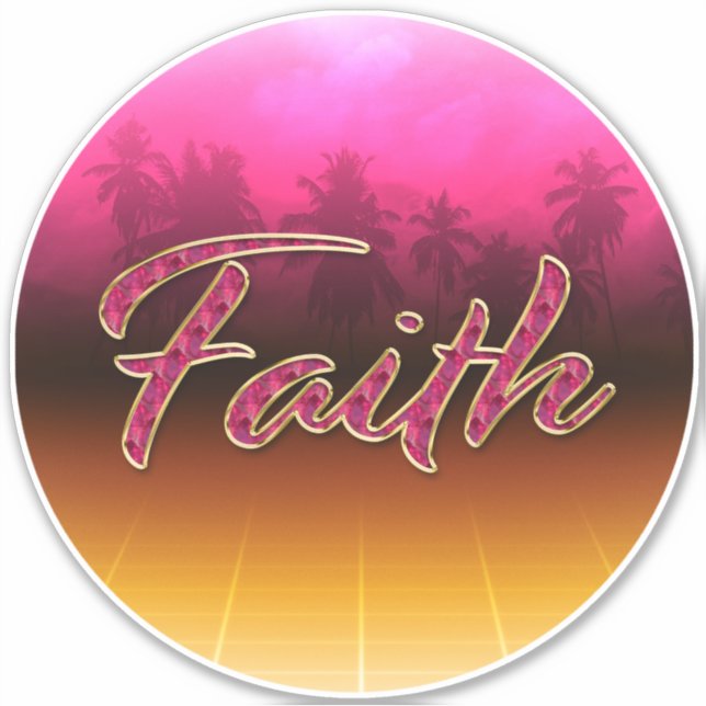 Adesivo Faith Vorname Name golden pink Aufkleber Sticker (Frente)