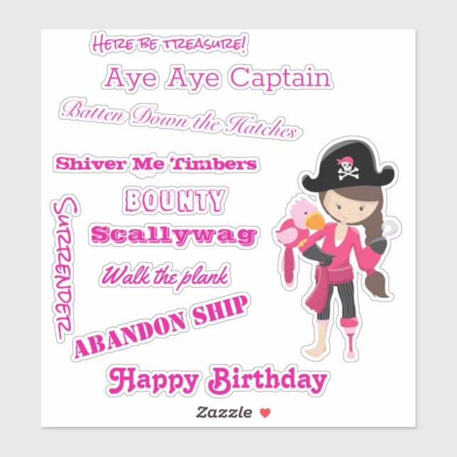 Adesivo Fala como um Capitão Pirata de Menina (Folha)