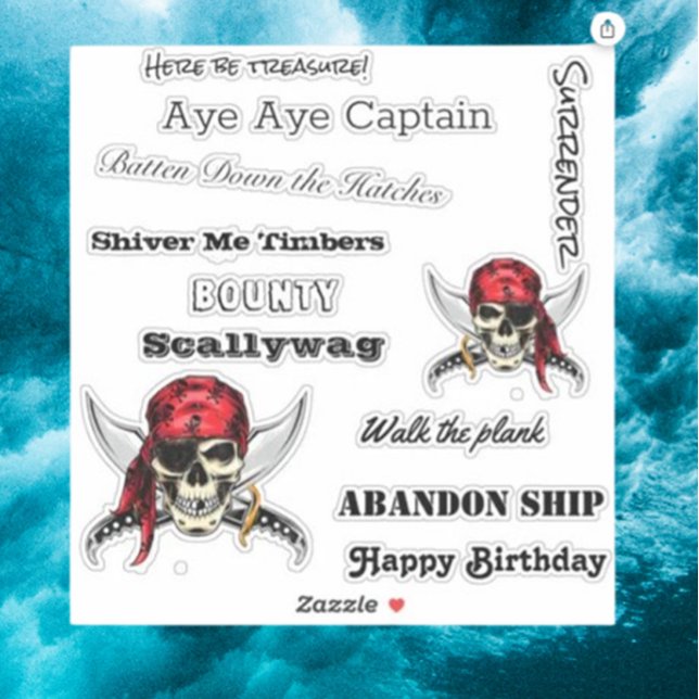 Adesivo fale como uma Lenda Pirata (Make your party unforgettable with this adorable pirate-themed personalized party sticker)