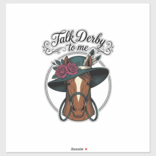 Adesivo Fale Derby Para Mim Design de Chapéu de Cavalo Vin
