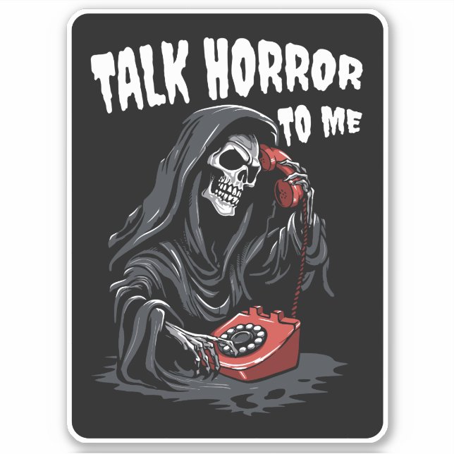 ADESIVO FALE HORROR COMIGO GRIM REAPER TELEFONE VERMELHO (Frente)