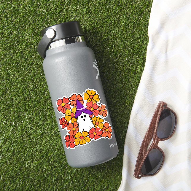 Adesivo Fall Floral Halloween Ghost (HydroFlask Insitu)