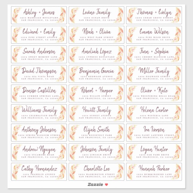 Adesivo Fall Love Autumn Foliage Guest Address Labels (Folha)