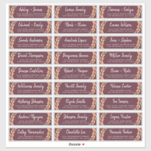 Adesivo Fall Love Autumn Foliage Guest Address Labels