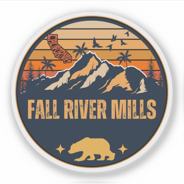 Adesivo Fall River Mills, Califórnia (Frente)