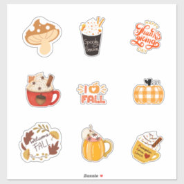 Adesivo Fall-Themed Sticker Set with Cozy Autumn Vibes