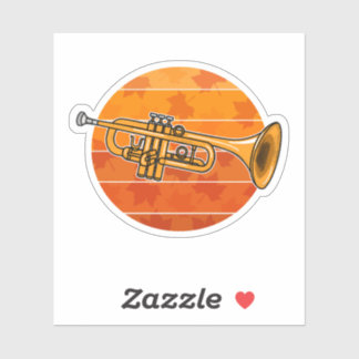 Adesivo Fall Trumpet Autumn Trumpeter Brass Musico
