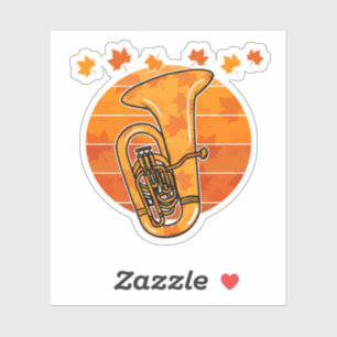 Adesivo Fall Tuba Autumn Tubaist Brass Musico