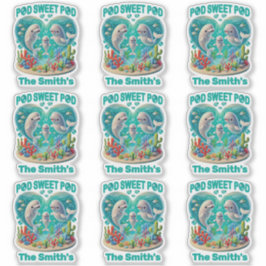 Adesivo Família de baleias "Pod Sweet" Personalizável