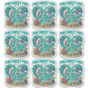 Adesivo Família de baleias "Pod Sweet Pod"