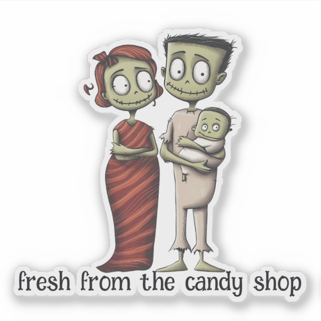 Adesivo Família de Monstros Bonitos (Frente)