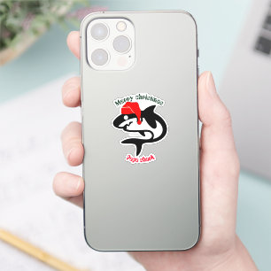 Adesivo família de natal de tubarão, personalize personali