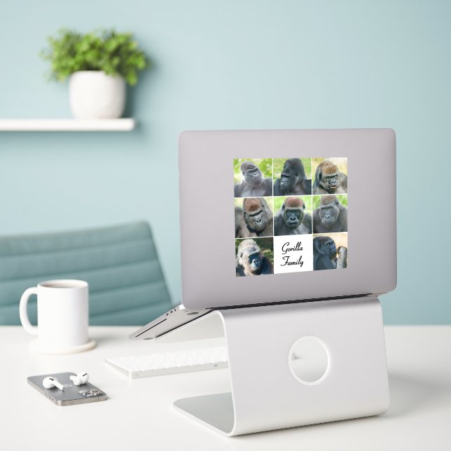 Adesivo Família Gorilla (Laptop na mesa)