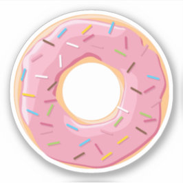 Adesivo Famoso donut rosa com confeitos