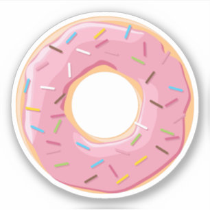 Adesivo Famoso donut rosa com confeitos