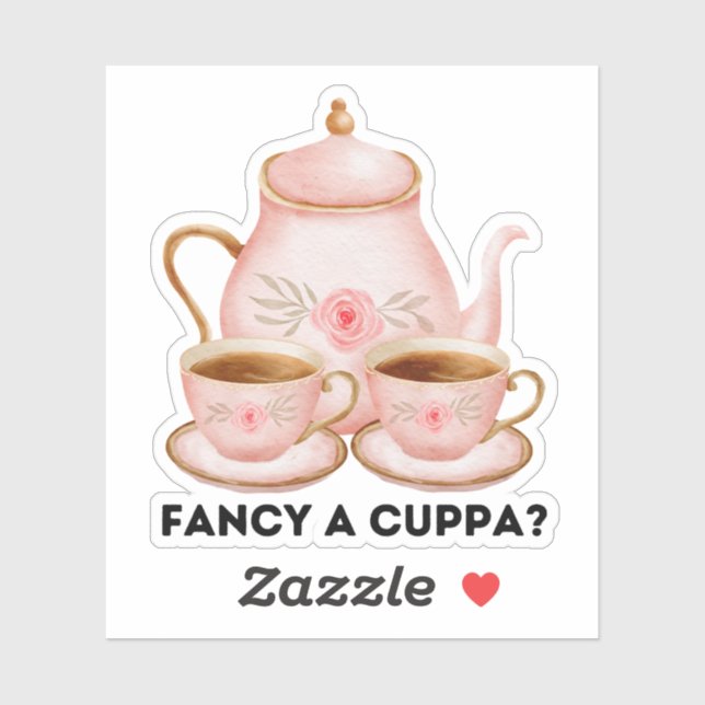 Adesivo  "Fancy a Cuppa?" (Folha)