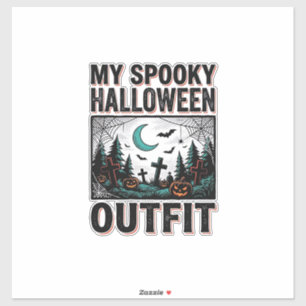 Adesivo Fantasia Assustadora de Halloween Camiseta Vintage