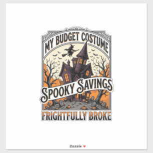 Adesivo Fantasia engraçada de Halloween Bruxa Quebrada Cas