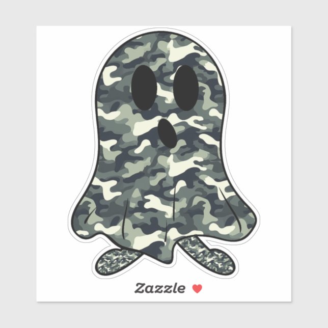 Adesivo Fantasma Adorável de Camuflagem (Folha)