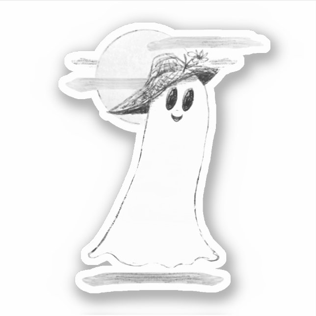 Adesivo Fantasma Bonita Com Halloween De Bonnet (Frente)