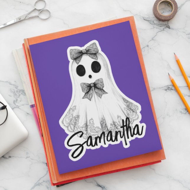 Adesivo Fantasma Bonito de Renda Vintage Halloween Persona (Criador carregado)