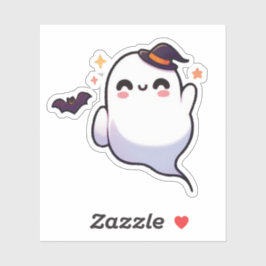 Adesivo Fantasma Bonito do Halloween - Kawaii Spooky