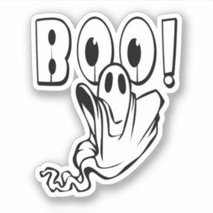 Adesivo Fantasma BOO Amigável Halloween