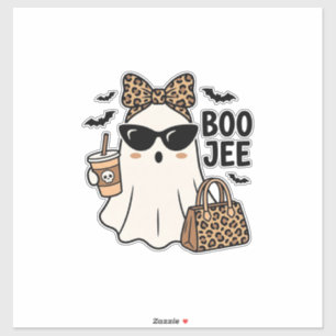 Adesivo Fantasma Boo Jee Halloween Arco de Leopardo Design