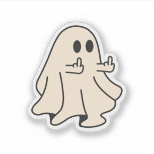 Adesivo Fantasma de Dedo Médio, Fantasma Fantasma Spooky H