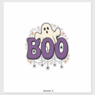 Adesivo Fantasma de Halloween Boo Aranha Engraçada Vintage