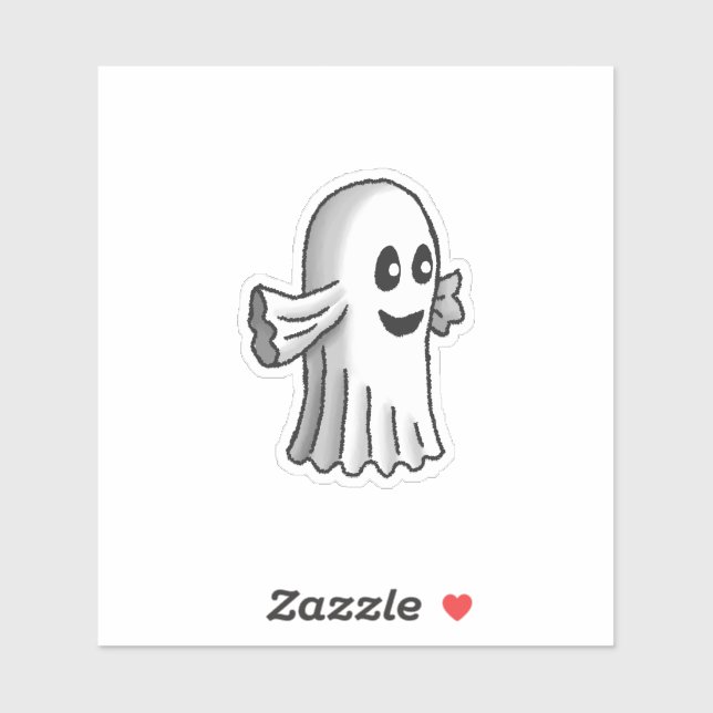 Adesivo Fantasma de Halloween fofo (Folha)