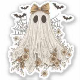 Adesivo Fantasma de Renda Elegante com Laço | Fantasma Flo