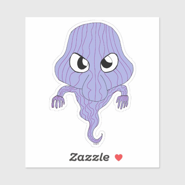 Adesivo Fantasma do estilo Chibi (Folha)