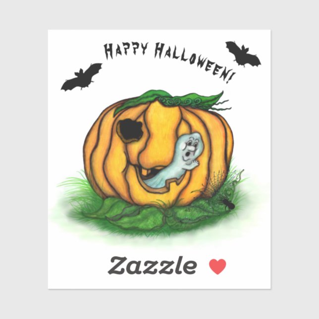 Adesivo Fantasma do Halloween, Bat, Ghost e Spider (Folha)