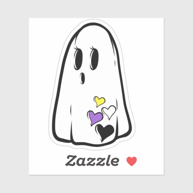 Adesivo Fantasma do Orgulho Não Binário (Folha)