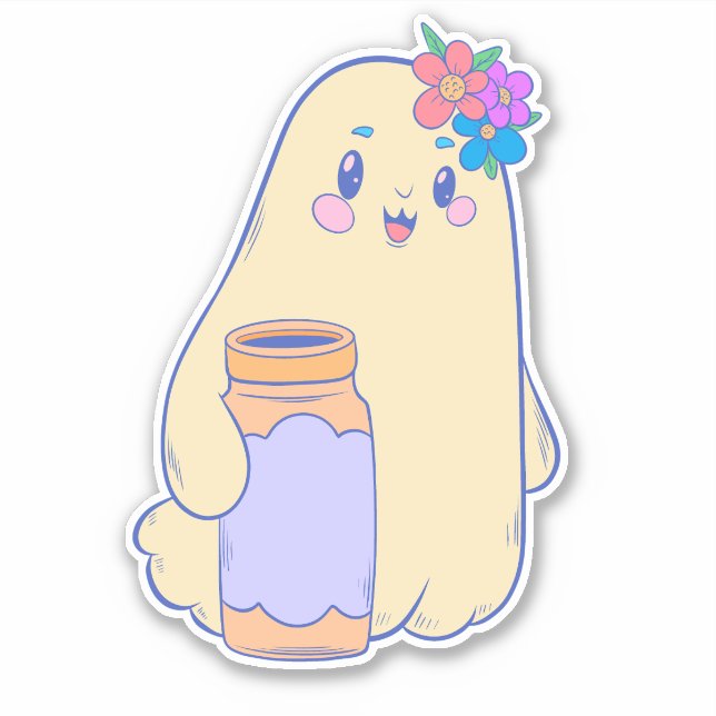 Adesivo Fantasma Feliz (Frente)